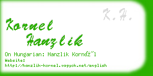 kornel hanzlik business card